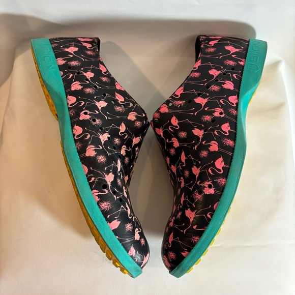 BIION Sz 11 Slip On Golf Shoes Flamingo Pattern Wing Tip Perforation Anti-Slip - Picture 5 of 9